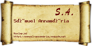 Sámuel Annamária névjegykártya