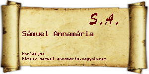 Sámuel Annamária névjegykártya